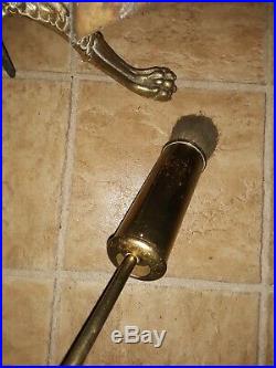 Antique Brass Fireplace Tool Set