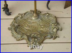 Antique Brass Fireplace Tool Set Art Nouveau 5 Piece