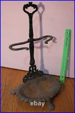 Antique Cast Iron Wood Stove Tool Set Holder fireplace Sea Shell Victorian Style