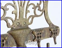 Antique English Brass Fireplace Tool Set Dolphin Tripod Feet Claw Medallion