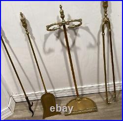 Antique French Louis XVI Style Urn Flame Brass Bronze Fireplace Tools