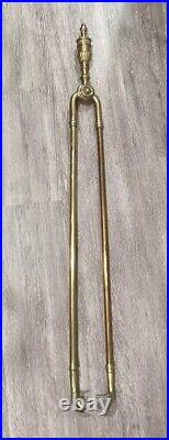 Antique French Louis XVI Style Urn Flame Brass Bronze Fireplace Tools