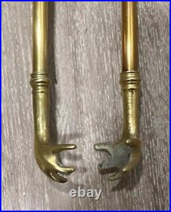 Antique French Louis XVI Style Urn Flame Brass Bronze Fireplace Tools