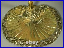 Antique French Ornate Bronze Brass Fireplace Tools Set with Stand Scallop Shell