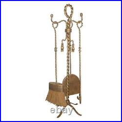 Antique Gold Twisted Iron Fireplace Tool Set Delamere Design