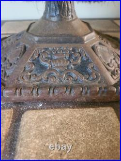 Antique Hammered Iron/Brass 4Pc Fireplace Tool Set Art Nouveau English Regency
