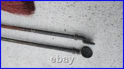 Antique Hand Wrought-Iron Bronze Fireplace Fire Tool Set w Stand Rare