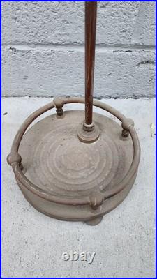 Antique Hand Wrought-Iron Bronze Fireplace Fire Tool Set w Stand Rare