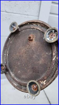 Antique Hand Wrought-Iron Bronze Fireplace Fire Tool Set w Stand Rare