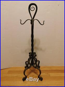 Antique Hand Wrought Iron Fireplace Home Tool Set Hand Scroll Blacksmith Forged
