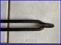 Antique Large Brass & Iron Fireplace Tool Set (Shovel, Poker, Tongs) Marble Base