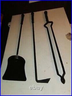 Antique Peerless 845 Cast Iron Fireplace Wood Stove Tool Set with Stand