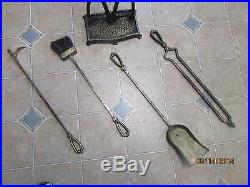 Antique Peerless 901 Bronze Fireplace Tool Set, ideal for living or family room