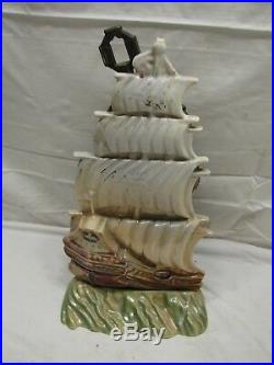 Antique Salesman Sample Fireplace Mini Tool Set Nautical Sailing Ship Galleon