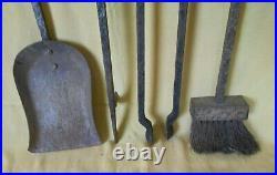 Antique Set Of Artscrafts, Mission Fire Tools And Stand