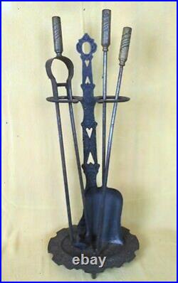 Antique Victorian Aesthetic Movement Fireplace Tool Set