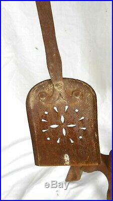 Antique Victorian Brass & Wrought Iron Figural Female Torso Fireplace Tool Set