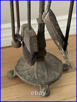 Antique Victorian Nautical Victory Ship Cast Iron Fireplace Tool Set F&M Co. 358