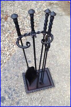 Antique Vintage Bradley and Hubbard fireplace hearth tool poker set