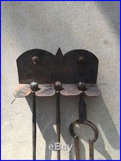 Antique Wall Mounted fireplace tool set