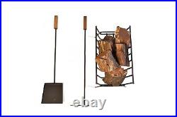 Argentine Iron Grill Set Asado Parrilla Argentina Brazier + BBQ Fireplace Tools