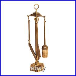 Art Deco Brass Fireplace Tool Set