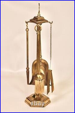 Art Deco Brass Fireplace Tool Set