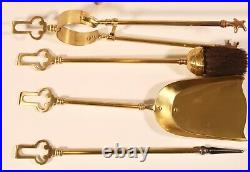 Art Deco Brass Fireplace Tool Set