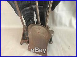 Awesome Vintage Suit of Armor Fireplace Tool Set Cast Iron RARE