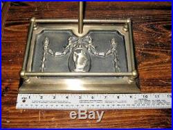 BEAUTIFUL 5 Piece Urn Handle Rectangular Ornate Designed Base Fireplace Toolset