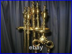 BEST Virginia Metalcrafters 5 Piece Brass Fireplace Tool Set VERY GENTLY USED