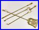 BRASS FIRE IRONS Antique Fireside Hearth VERY LARGE SOLID 26 Companion Tool Set