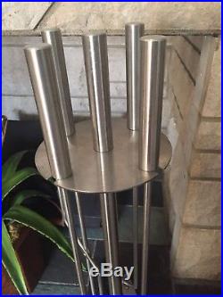 Blomus 5 Pc Fireplace Tool Set Modern Stainless Space Age Minimalistic
