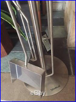 Blomus 5 Pc Fireplace Tool Set Modern Stainless Space Age Minimalistic