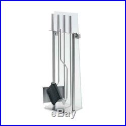 Blomus CHIMO 5 Piece Stainless Steel Fireplace Tool Set with Glass Front 65130