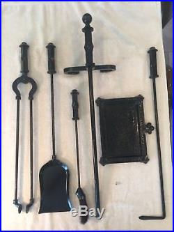 Bradley & Hubbard Fireplace Tool Set Hammered Arts & Crafts Mission Styling