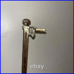 Brass 5 Piece Fireplace Tools And Stand MCM Cottagecore (as-is)