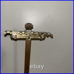 Brass 5 Piece Fireplace Tools And Stand MCM Cottagecore (as-is)