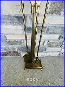 Brass Fireplace Sea Shell Tool Set 5 pcs set Vintage