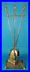 Brass Fireplace Tool Stand, Shovel, Poker, Broom 4 Piece Set