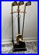 Brass/cast Iron 5 Piece Golf Club & Ball Handle Fireplace Tool Kit