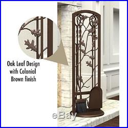 Brown Fireplace Tools Set 30 Metal Tool Stand Hearth Cleaning Kit Rustic Decor