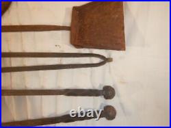 Brutalist Hand Wrought Fire Place Tools And Stand