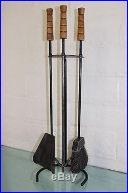 CLOSING FEB! Vintage LUTHER CONOVER Mid Century Modern BLACK FIREPLACE TOOLS Set