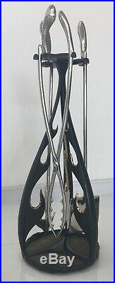 Cast Bronze & Stainless Steel Fireplace Tool Set