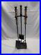 Cast Iron 3 Piece Fire Place Tool Set With Stand VTG