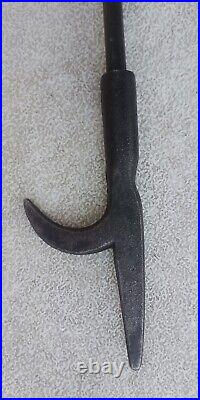 Cast Iron Brass Handle Fireplace Hearth Tools Stoker Poker Brush Broom Log