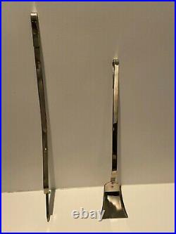 Chrome French Art Deco Hand Metal Fireplace Tool Set and Screen added photos