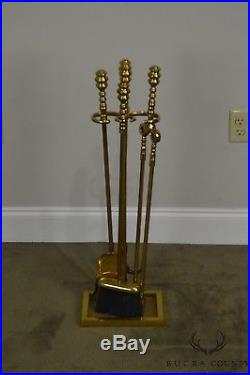 Colonial Williamsburg Style Vintage Quality Set of Brass Fireplace Tools