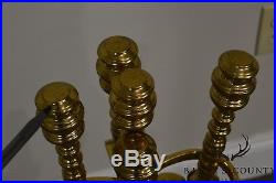 Colonial Williamsburg Style Vintage Quality Set of Brass Fireplace Tools